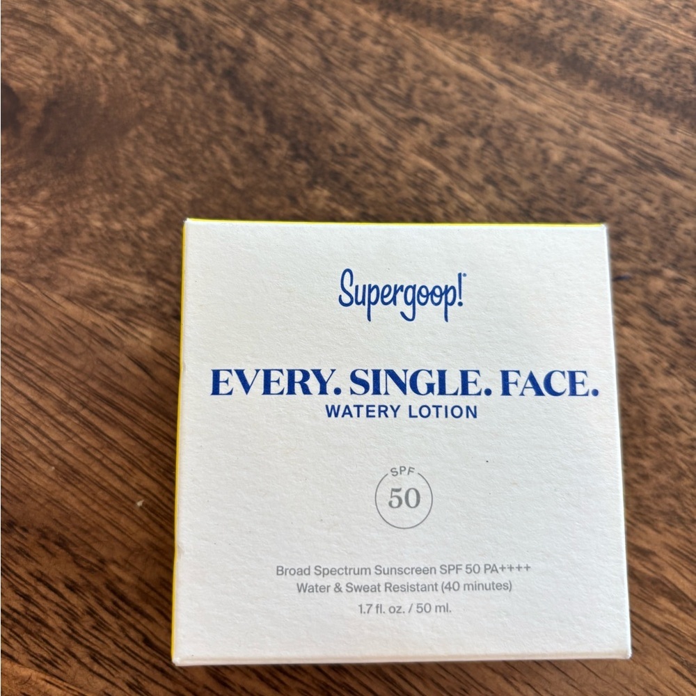 New Supergoop Every. Single. Face. Watery Lotion SPF 50